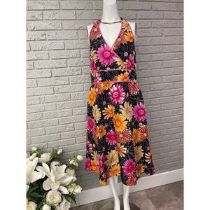 NWT Madison Studio Silk Floral Halter Dress Size 12 NWT
